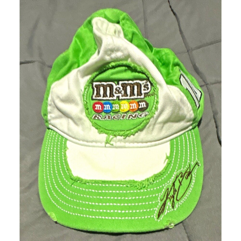 Chase NASCAR Auto Racing Green/White M&M’s Racing Adjustable Hat Cap-Kids